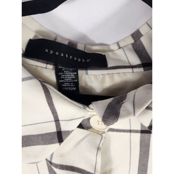 Y2K Preppy Old Money Apostrophe Womens Plus Cape Jacket Windowpane 20/22w - Picture 3 of 8